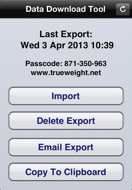 True Weight Data Download Tool