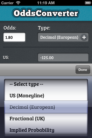 Odds Converter screenshot 3