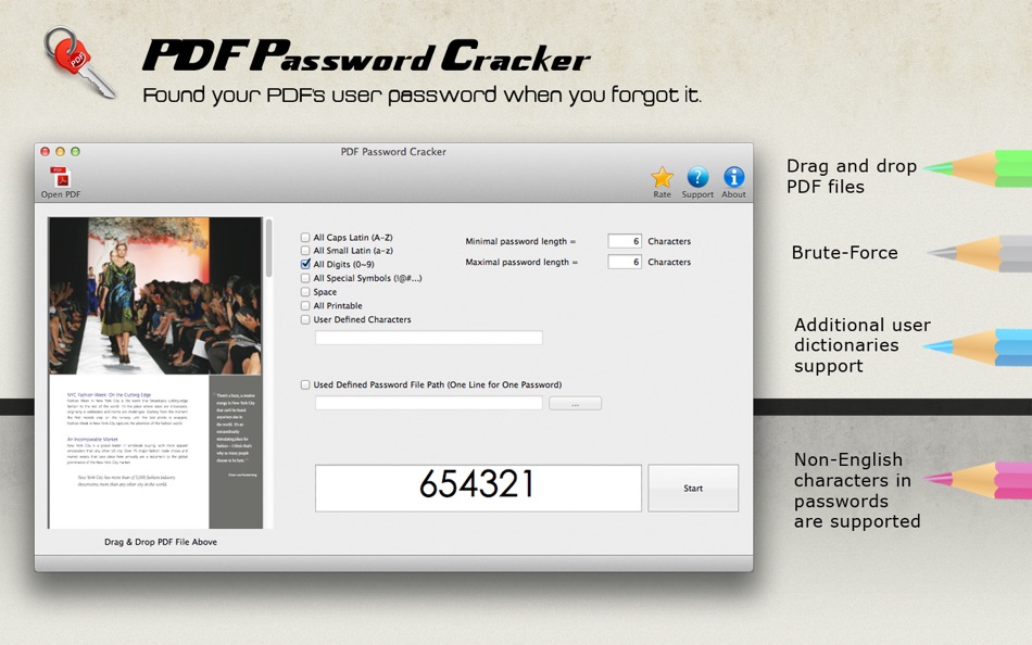 Pdf password. Password Cracker. Password Cracker for IPAD.