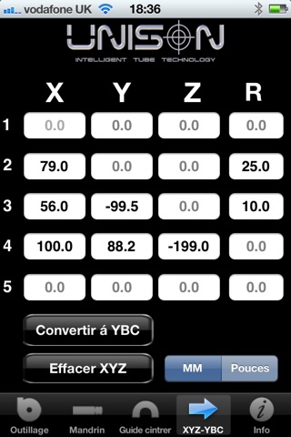 Calculateur outils cintrage screenshot 3