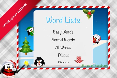 Move The Penguin - word game ( It's christmas ) - Free screenshot 3