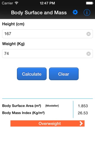 Body Surface And Mass screenshot 2