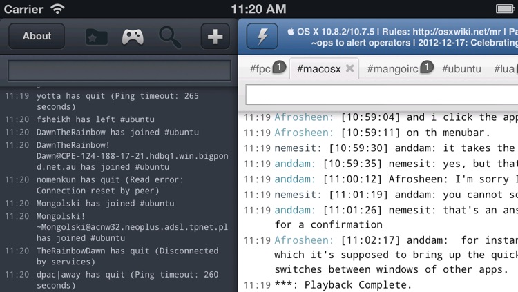 Mango IRC - Chat client screenshot-3
