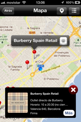 Outlets shops map screenshot 4