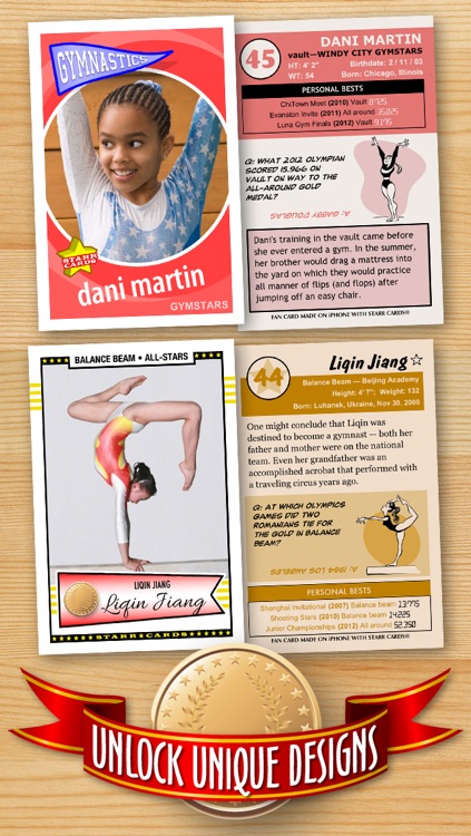 Women's Gymnastics Card Maker - Make Your Own Custom Gymnastics Cards with Starr Cards