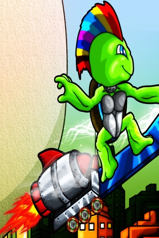 Flappy Turtle Punk-Tap to Flap & Fly the Jetpacked Skateboard - Free Game Edition screenshot 4