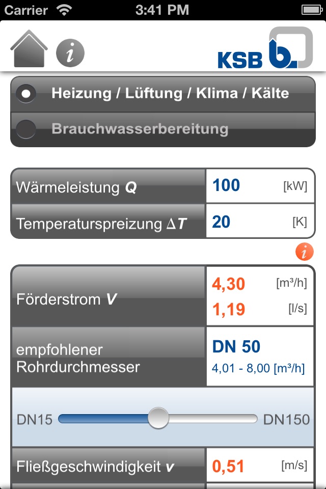 KSB's Piping Calculator screenshot 2