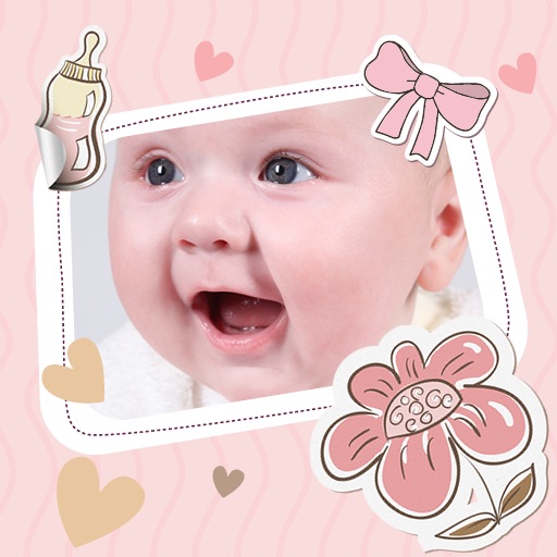 It's a GIRL announcement card maker icon