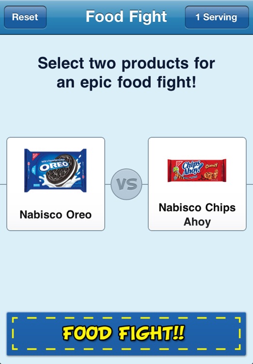 Food Fight!! - Nutrition Comparison