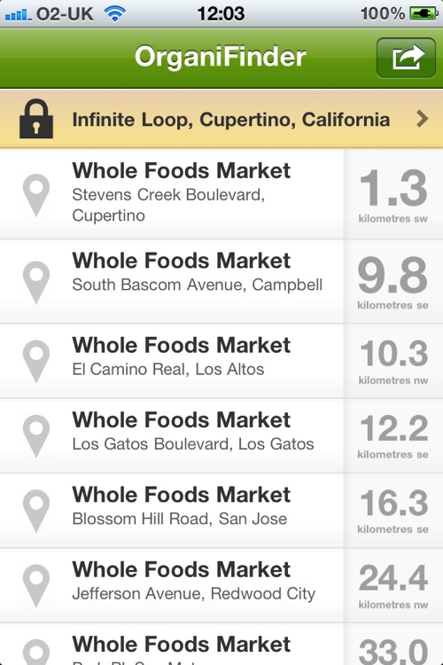 OrganiFinder - Find your nearest Whole Foods Market