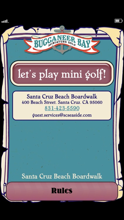Santa Cruz Beach Boardwalk Mini Golf Scorecard