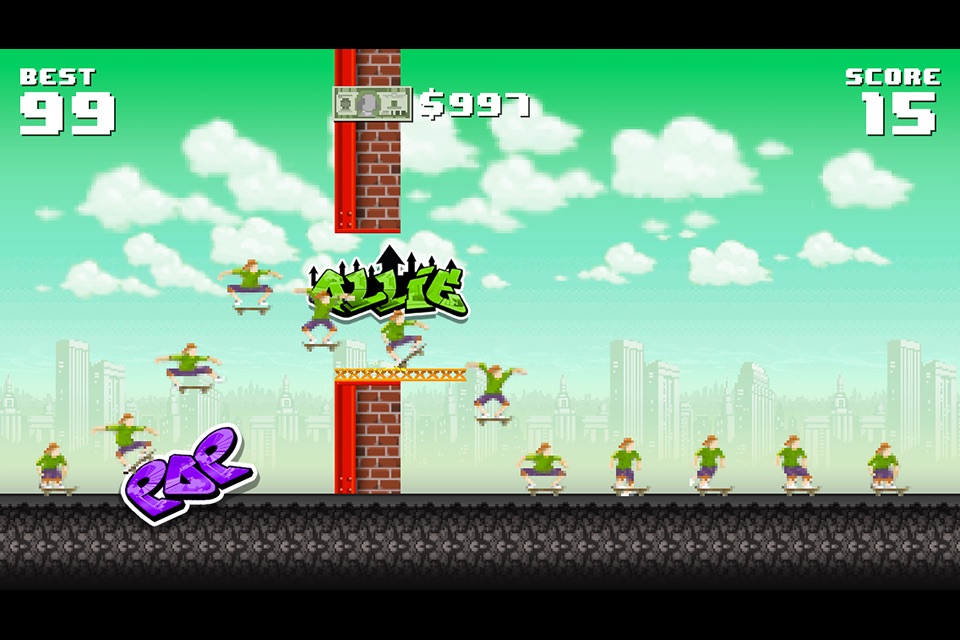 Ollie Pop - 8Bit Retro Skateboarding screenshot 2