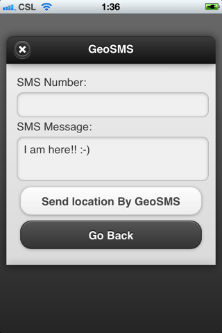 The GeoSMS Composer for iPhone screenshot 3