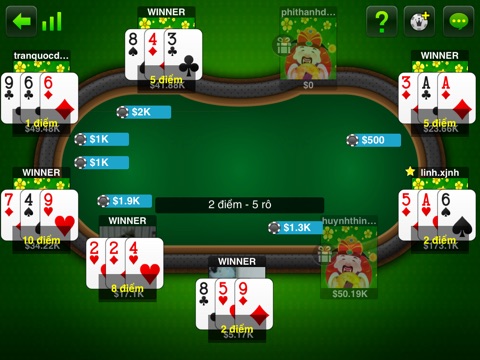 Đánh bài Online for iPad: chơi bài tien len, tlmn, poker, phom, lieng screenshot 2