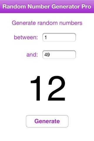 Random Number Generator Pro screenshot 2