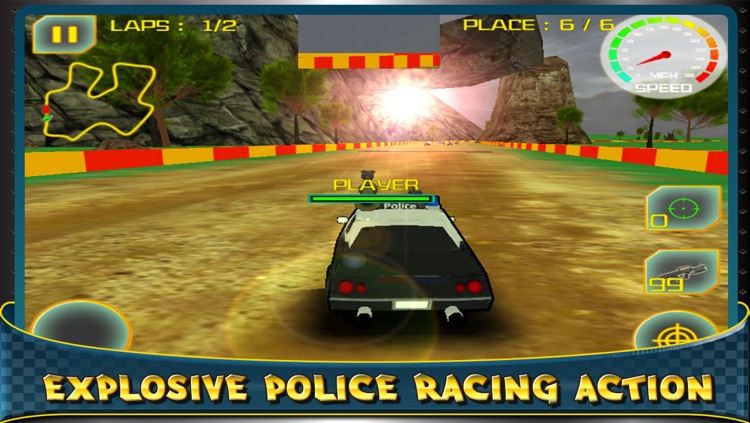 3D Destruction By Police Car - Racing The Big Drift Race