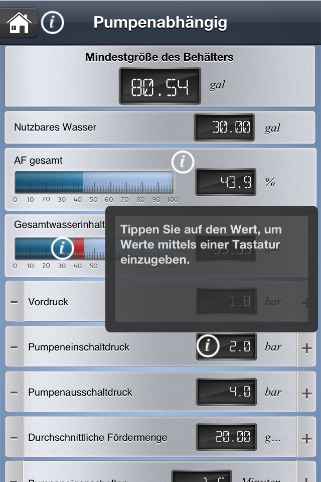 Pressure Tank Calculator screenshot 2