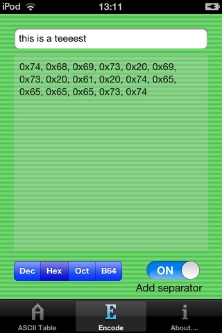 ASCII Codes Table screenshot 3