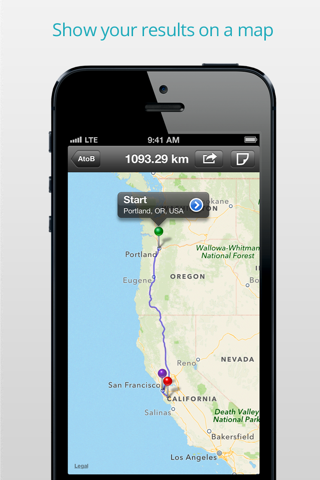 AtoB Distance Calculator Free - easy and fast air or car route measurement from A to B for travel and more screenshot 3