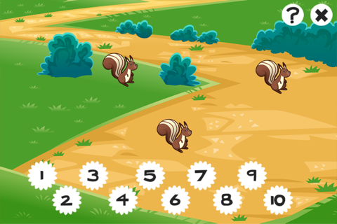 Forest counting game for children: Learn to count the numbers 1-10 with the animals of the woods screenshot 2