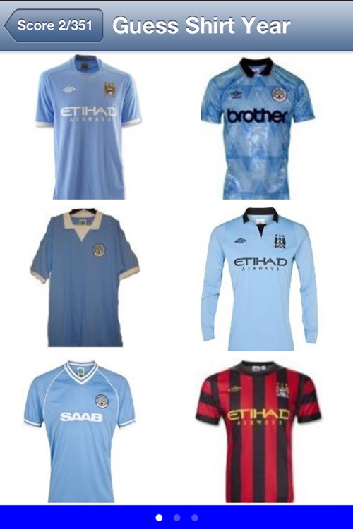 Football Quiz - Man City FC Shirt and Player Edition