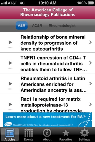American College of Rheumatology Publications screenshot 2