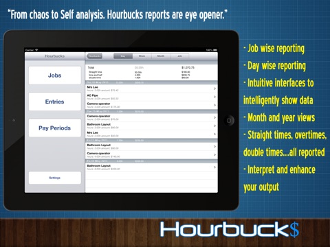 Hourbucks HD - Hours Tracker, Timesheet and Timetracker screenshot 4