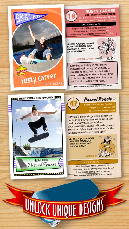 Skateboard Card Maker - Make Your Own Custom Skateboard Cards with Starr Cards