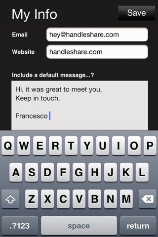 HandleShare: The easy way to share your social network handles and names screenshot 4