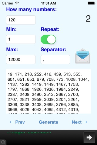 Random Number Generator Picker screenshot 2