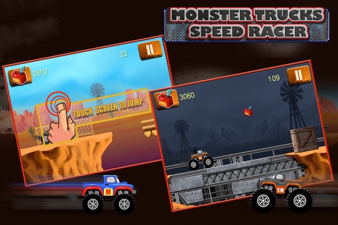 Monster Trucks Speed Racer - Crazy 4x4 Offroad Jumping Nitro Stunts Mayhem (free games) screenshot 2