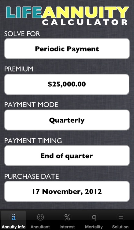 Life Annuity Calculator