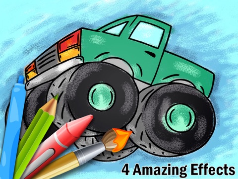Cars Painting Book 4 School Kids HD - 31 transportation drawing pages with 4 creative coloring effects screenshot 3