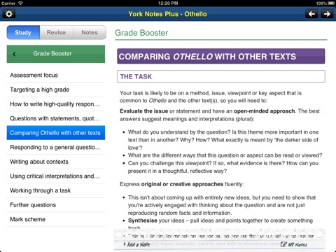 Othello York Notes AS and A2 for iPad screenshot 3