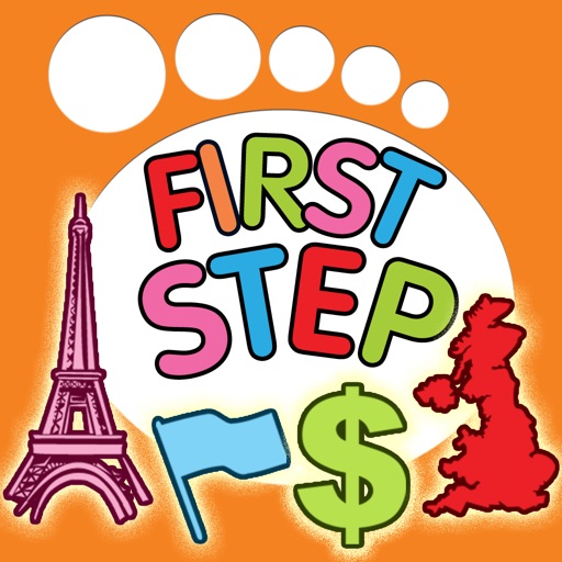First Step Country : Fun and Learning General Knowledge Geography game for kids to discover about world Flags, Maps, Monuments and Currencies. Icon