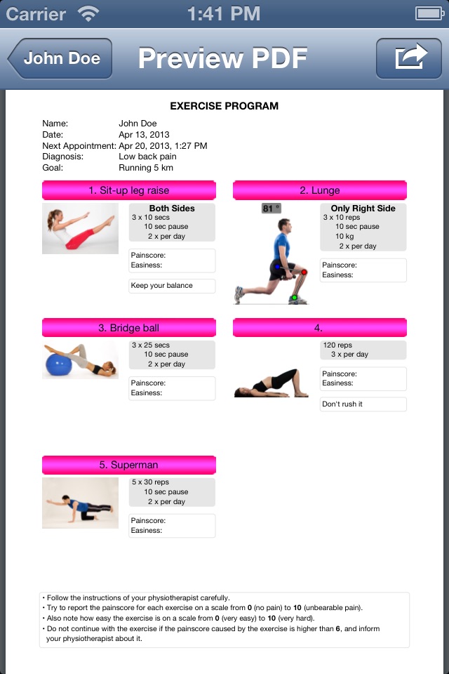 Physio2Go screenshot 2