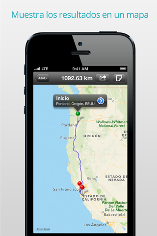 AtoB Distance Calculator Free - easy and fast air or car route measurement from A to B for travel and more screenshot 3