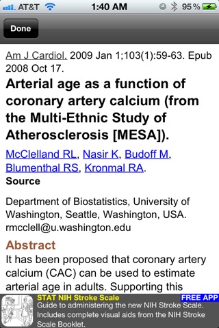 Coronary Calcium Arterial Age Calculator screenshot 3