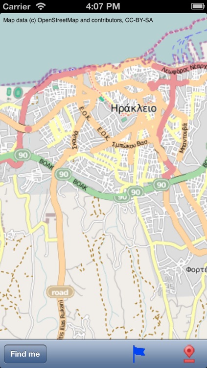 Crete Street Map