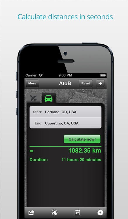 AtoB Distance Calculator PRO - easy and fast air or car route measurement from A to B for travel and more