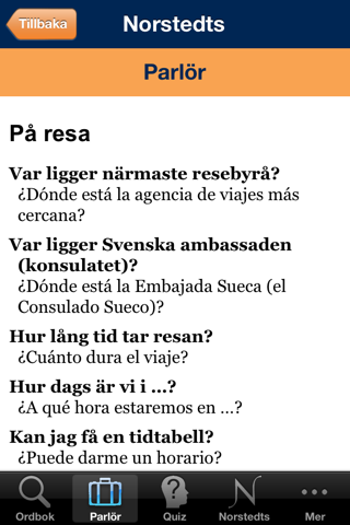 Norstedts stora spanska ordbok screenshot 3