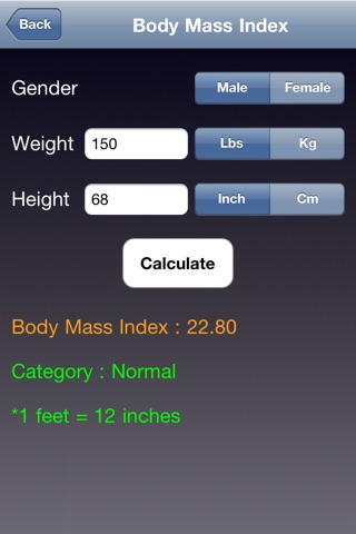 Body Health Calculators screenshot 2