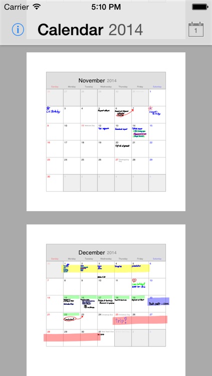 PolyCalendar 2014 - Schedule and Handwriting - screenshot-4