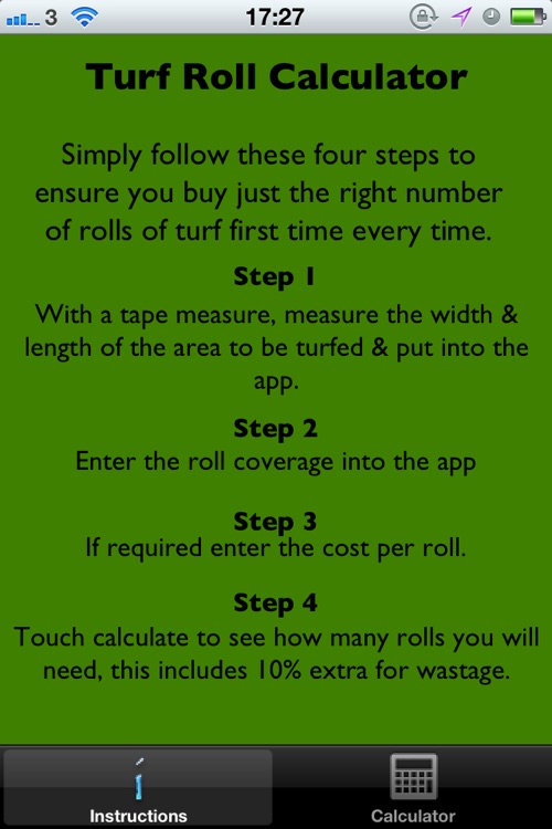 Turf Roll Calculator