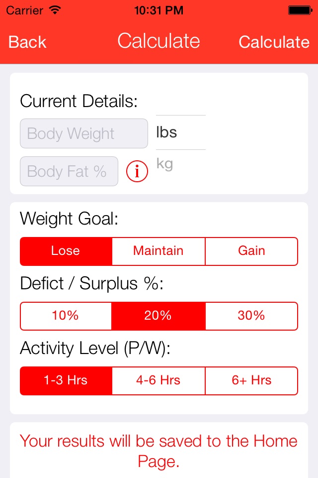 Calorie Calculator ++ screenshot 3