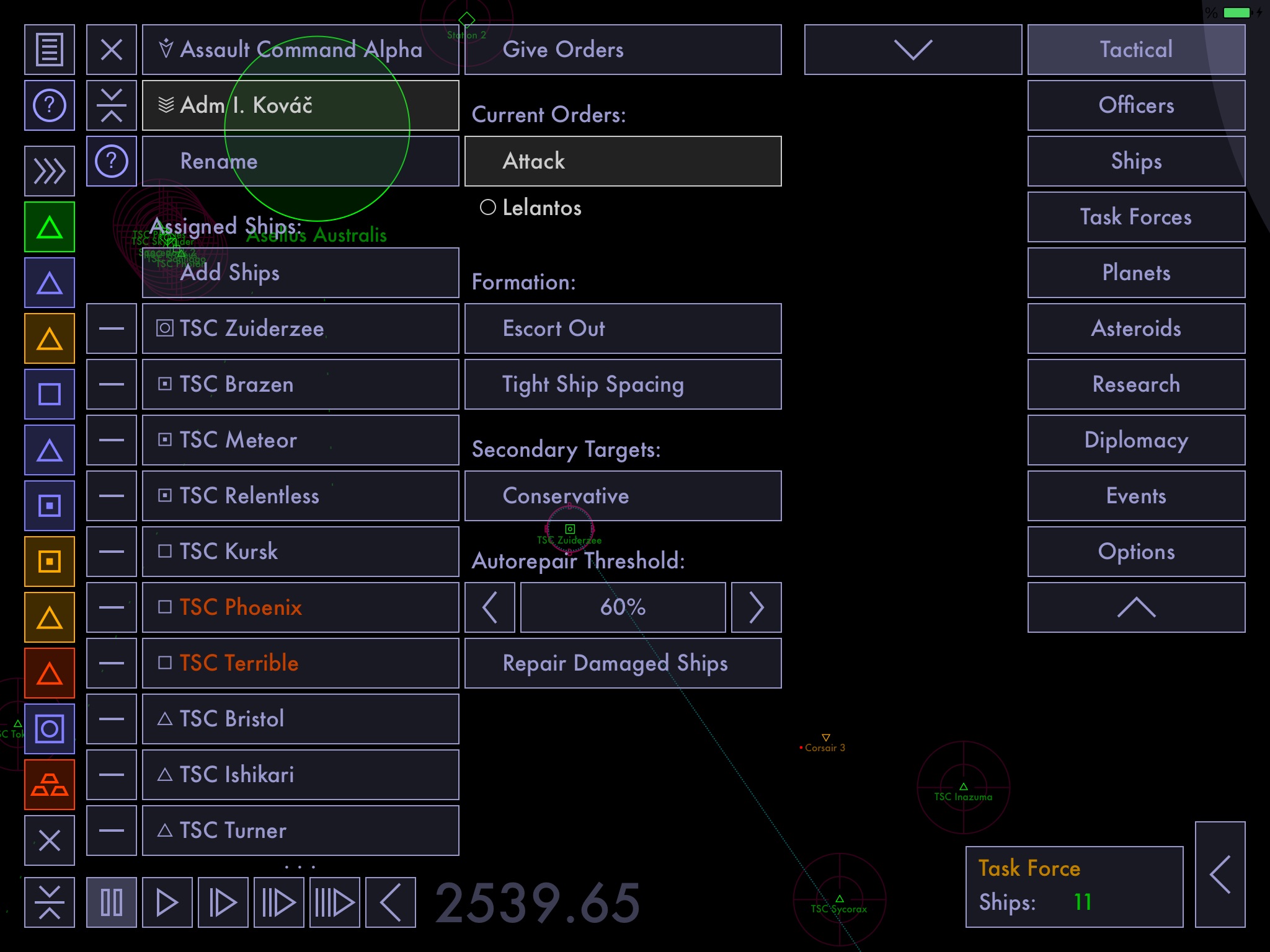 Tactical Space Command Lite screenshot 2