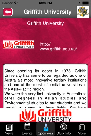 Griffith Uni Colleges Rugby Union Football Club screenshot 3