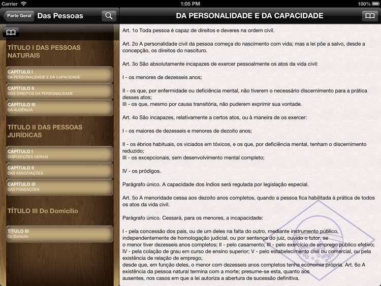 Legislação Brasileira para iPad