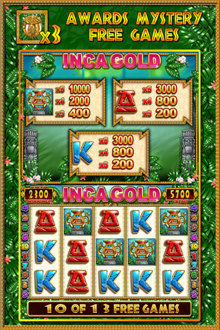 Inca Gold: UK Casino Slot Style Machine with FREE GAME feature screenshot 3