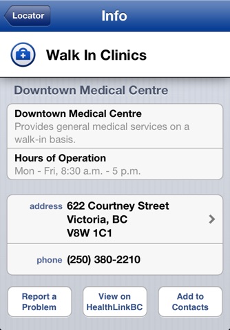 BC Health Service Locator screenshot 4